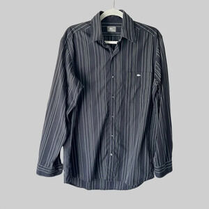 Lacoste Striped Black Button Down Shirt